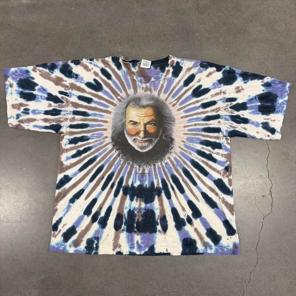 Jerry Garcia Grateful Dead Tie Dye T-Shirt 90s Alore USA Single Stitch 2XL